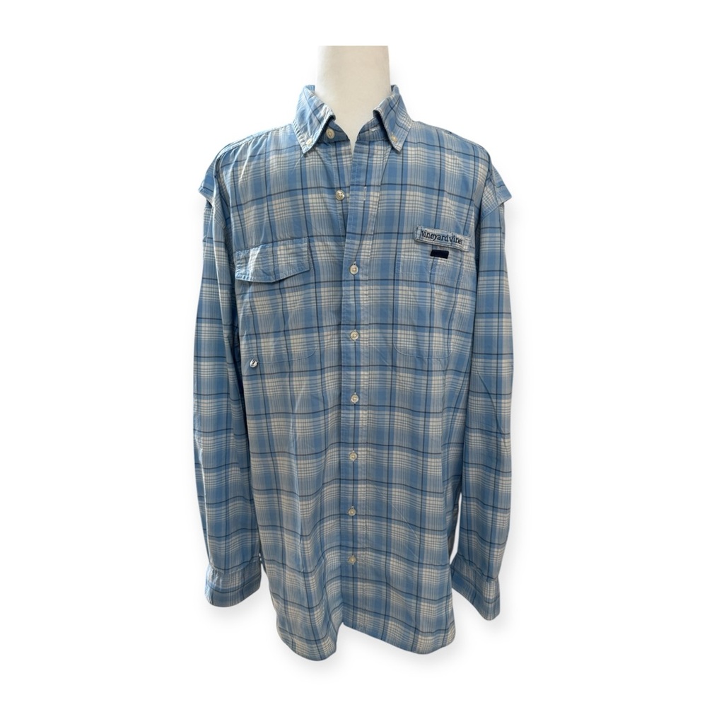 Vineyard Vines Men's Blue Plaid Harbor Shirt L